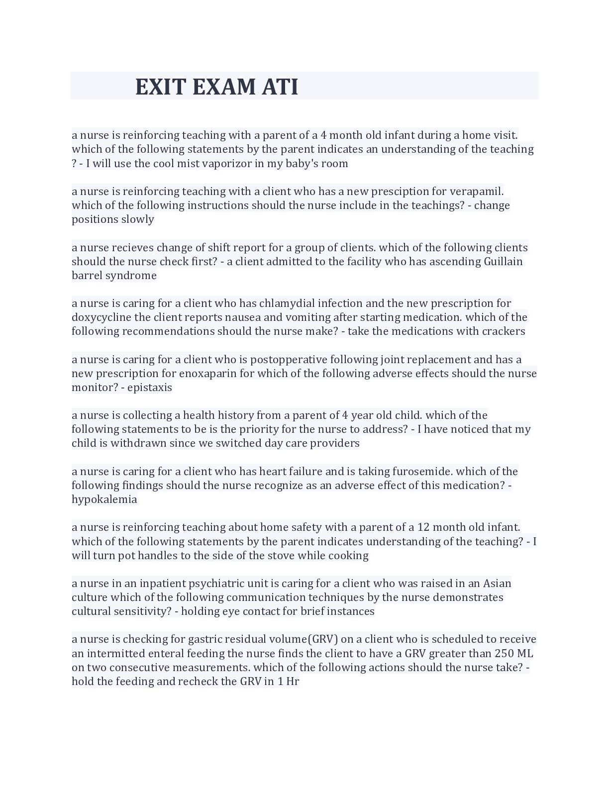 Preview image for EXIT EXAM ATI (REAL!) 2022